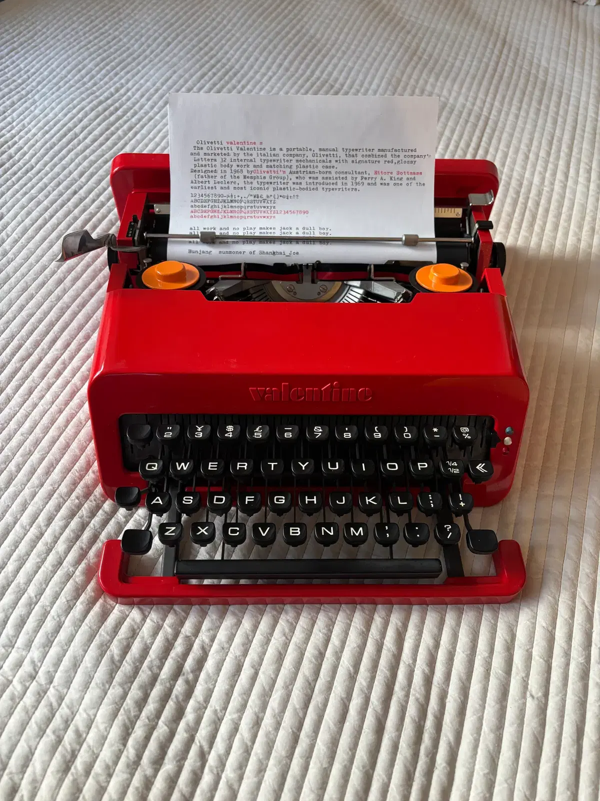 올리베티 발렌타인 타자기 Olivetti valentine s | 브랜드 중고거래